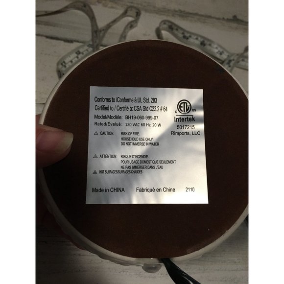 Cream ceramic with abstract designs electric scents wax warmer - Picture 6 of 6